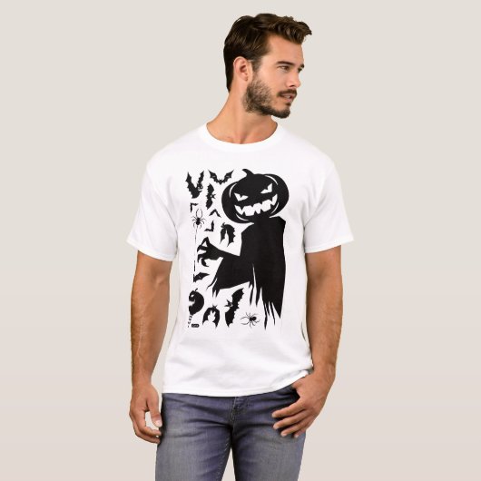 Minimalistischer Halloween-T - Shirt mit einem läc (Vorne ganz)