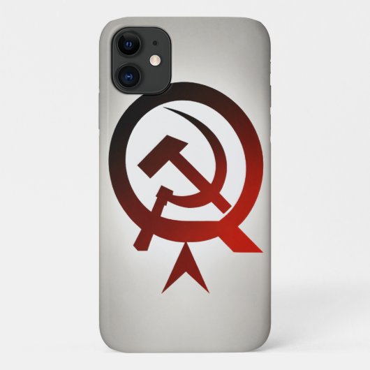 Minimalistischer Hammer und Sichel - Schwarz & Wei Case-Mate iPhone Hülle (Rückseite)