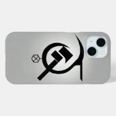 Minimalistischer Hammer und Sichel - Schwarz & Wei Case-Mate iPhone Hülle (Rückseite (Horizontal))
