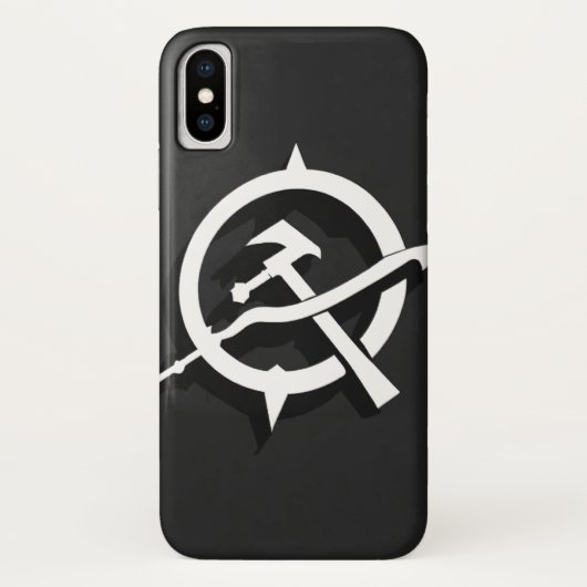 Minimalistischer Hammer und Sichel - Schwarz & Wei Case-Mate iPhone Hülle (Rückseite)