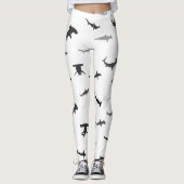 Minimalistischer Hammerhai Hammerhead-Muster Leggings (Vorderseite)