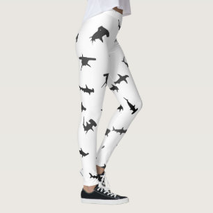 Minimalistischer Hammerhai Hammerhead-Muster Leggings