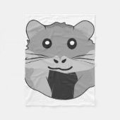 Minimalistischer Hamster Fleecedecke (Vorderseite)