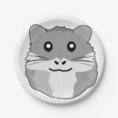 Minimalistischer Hamster Pappteller (Vorderseite)