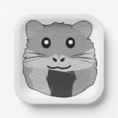 Minimalistischer Hamster Pappteller (Vorderseite)