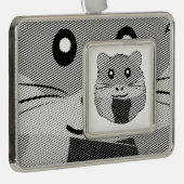 Minimalistischer Hamster Rahmen-Ornament Silber (Rechts)