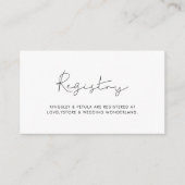 Minimalistischer handgeschriebener Hochzeitskarten Begleitkarte (Vorderseite)