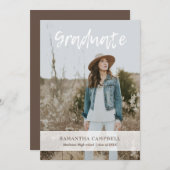 Minimalistischer handgeschriebener Script-Foto-Abs Ankündigung (Vorne/Hinten)