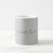 Minimalistischer handgeschriebener Skriptname Grau Kaffeetasse (Mittel)