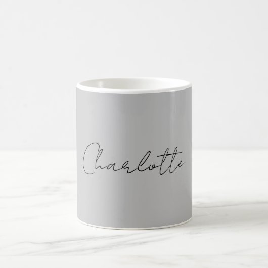 Minimalistischer handgeschriebener Skriptname Grau Kaffeetasse (Mittel)