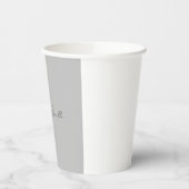 Minimalistischer handgeschriebener Skriptname Grau Pappbecher (Links)