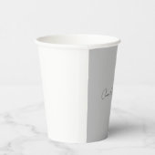 Minimalistischer handgeschriebener Skriptname Grau Pappbecher (Rechts)