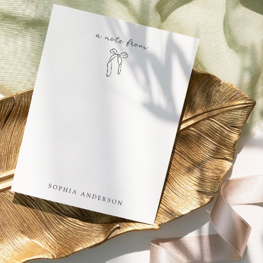 Minimalistischer handGezeichnet Bow | elegant Mitteilungskarte