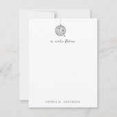 Minimalistischer, handGezeichnet Diskothek | Monog Mitteilungskarte (Vorderseite)