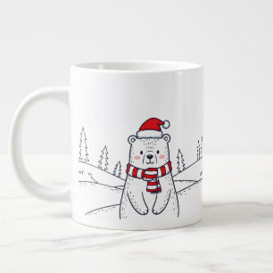 Minimalistischer handGezeichnet Polarbär Jumbo-Tasse