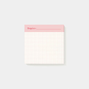 Minimalistischer Handgezeichneter Raster-Themenkop Post-it Klebezettel