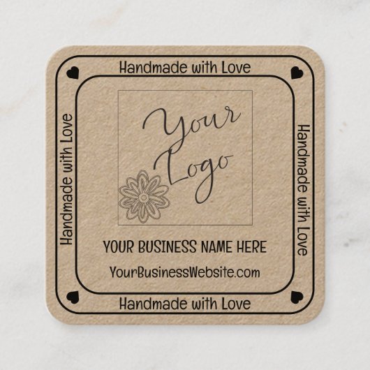 Minimalistischer Handling mit QR-Code für Lieben Quadratische Visitenkarte (Vorderseite)