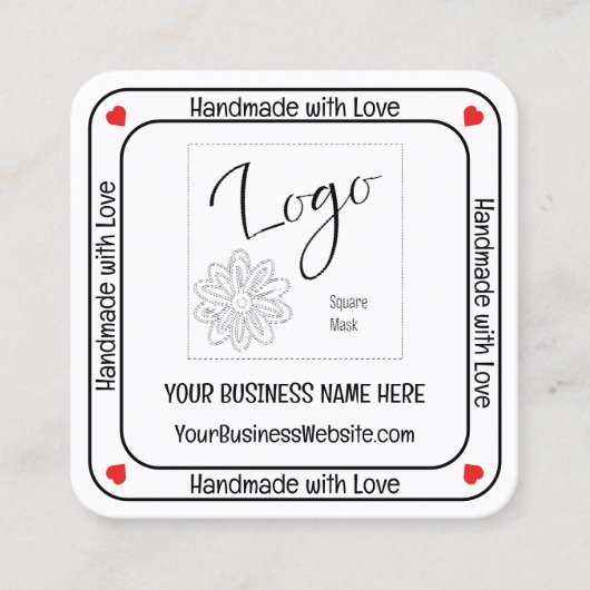 Minimalistischer Handling mit QR-Code für Lieben Quadratische Visitenkarte (Vorderseite)