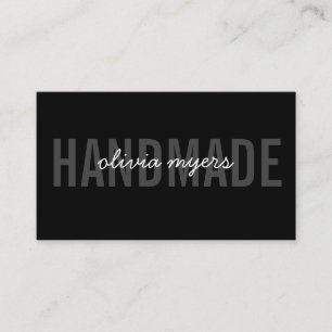 MINIMALISTISCHER HANDMADE-Schwarz Visitenkarte