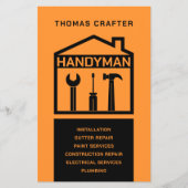 Minimalistischer Handyman schwarz und orange Flyer (Vorne)