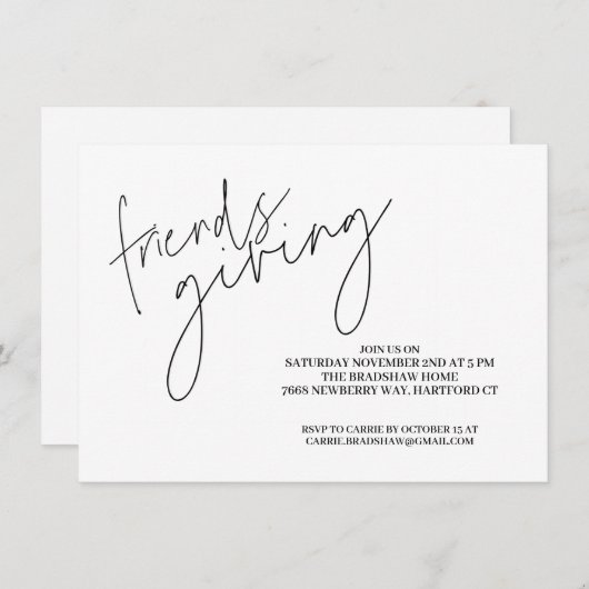 Minimalistischer Haushalt Einladung (Vorne/Hinten)