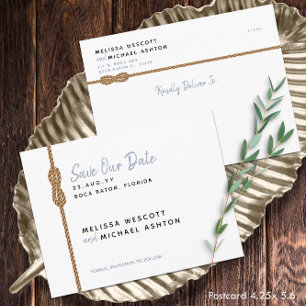 Minimalistischer Haushalt Nautische Save the Date  Ankündigungspostkarte