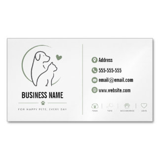 Minimalistischer Haustiergeschäft-Magnet - Benutze Magnetische Visitenkarte