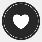 Minimalistischer Heftsticker | Schwarz Runder Aufkleber (Vorderseite)