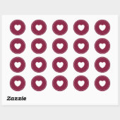 Minimalistischer Heftsticker | Wine Red Runder Aufkleber (Blatt)