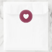 Minimalistischer Heftsticker | Wine Red Runder Aufkleber (Tasche)