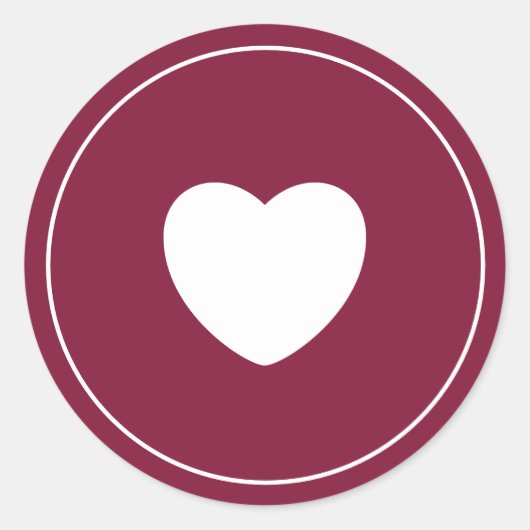 Minimalistischer Heftsticker | Wine Red Runder Aufkleber (Vorderseite)