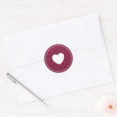 Minimalistischer Heftsticker | Wine Red Runder Aufkleber (Umschlag)