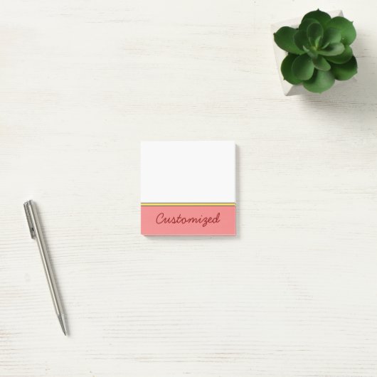 Minimalistischer heller korallenroter Hintergrund Post-it Klebezettel (Büro)