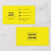 Minimalistischer, hellgelber, benutzerdefinierter visitenkarte (Vorne/Hinten)