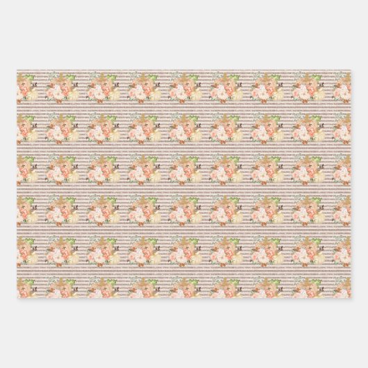 Minimalistischer Herbst Pumpkin Rose Gold Glitzer  Geschenkpapier Set (Vorderseite 2)