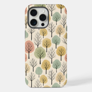 Minimalistischer Herbstbaum Muster Pastellfarbener iPhone 15 Pro Max Hülle