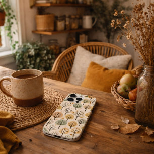 Minimalistischer Herbstbaum Muster Pastellwald Case-Mate iPhone Hülle