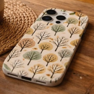 Minimalistischer Herbstbaum Muster Pastellwald Case-Mate iPhone Hülle