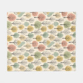 Minimalistischer Herbstbaum Muster Pastellwald Fleecedecke (Vorderseite (Horizontal))