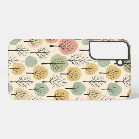 Minimalistischer Herbstbaum Muster Pastellwald Samsung Galaxy Hülle (Rückseite (Horizontal))