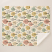 Minimalistischer Herbstbaum Muster Pastellwald Sherpadecke (Vorderseite (Horizontal))