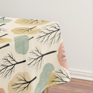 Minimalistischer Herbstbaum Muster Pastellwald Tischdecke
