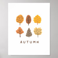Minimalistischer Herbstbaum