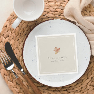 Minimalistischer Herbstleaf "Fall in Liebe" Kinder Serviette