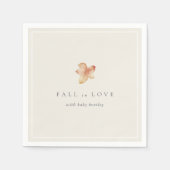 Minimalistischer Herbstleaf "Fall in Liebe" Kinder Serviette (Vorderseite)