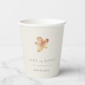 Minimalistischer Herbstleaf "Fall in Liebe" Person Pappbecher (Vorderseite)