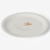 Minimalistischer Herbstleaf "Fall in Liebe" Person Pappteller (Schrägansicht)