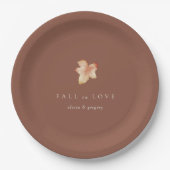 Minimalistischer Herbstleaf "Fall in Liebe" Person Pappteller (Vorderseite)
