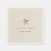 Minimalistischer Herbstleaf "Fall in Liebe" Person Serviette (Vorderseite)