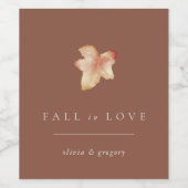Minimalistischer Herbstleaf "Fall in Liebe" Person Weinetikett (Einzelnes Label)